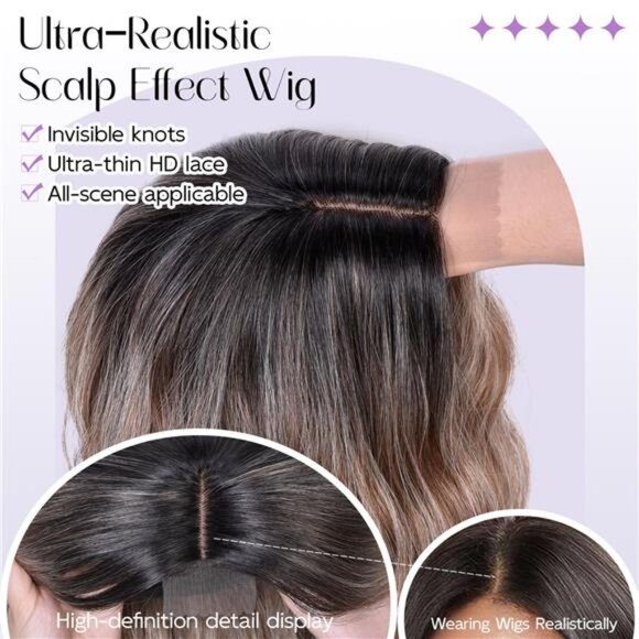 Short Wavy Wigs for Women Burgundy - Picture 3 of 6